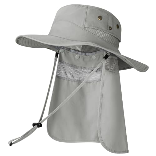 Fishing Sun Hats for Men Women, Sun Protection Hat with Neck Flap UPF 50+, Wide Brim, Breathable, Adjustable, Lightweight, Portable, Outdoor - image 1