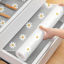 KRIDSLOM Fridge Mat, Non-Slip Shelf Liner for Kitchen Cabinets and Drawers, Waterproof, Washable, Easy to Cut, 45cm x 125cm 1