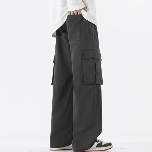 XYXIONGMAO Men's Hip Hop Casual Sweatpants Pleated Overalls Black Loose Techwear Streetwear Joggers Multi-Pocket Cargo Pants4