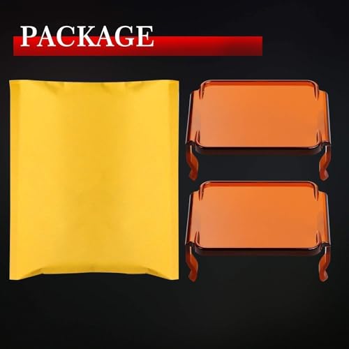 Image of 3 Inch Amber LED Pods Covers 2PCS Square Cube Lights Covers PC Protective Bar Lens 3X3 Pod Covers for Fog Ditch Offroad Driving