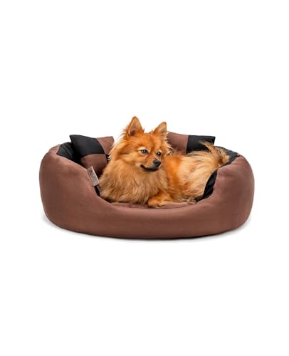 lionto 4 in 1 Lettino per Cane, (S) 65x50 cm Nero/Marrone