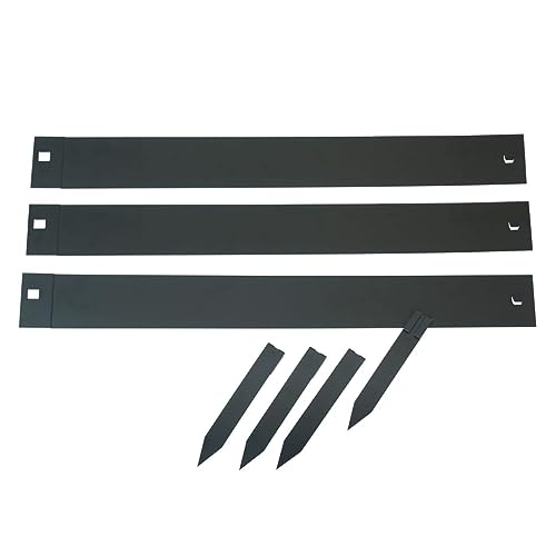Revera Nature Bordures de Jardin 3 pièces 91,4 x 10,2 cm Noir