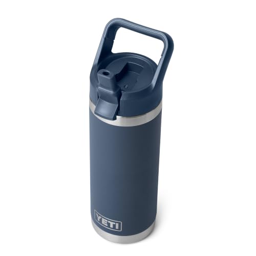 YETI Rambler 18 oz (532 ml) Water Bottle with Straw Cap, Navy