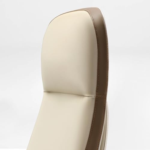 Image of EUREKA ERGONOMIC Alto Leather Desk Chair, Silicone Leather Office Chair with Wheels, High Back Office Chair, Executive Office Chair Comfy for Home & Office, Off-White