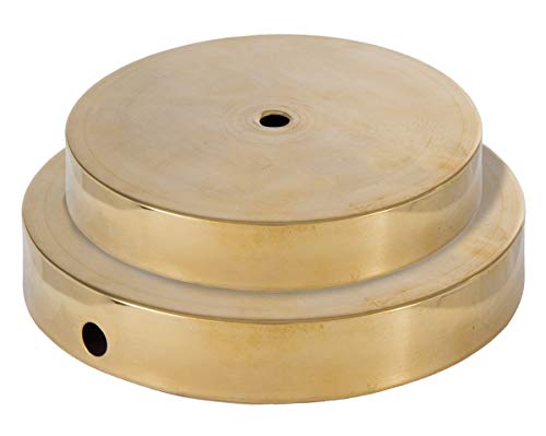 Image of B&P Lamp Antique Brass Spun Brass Lamp Base, 4 Inch Diameter, Modern Style, No Wire Hole, 1 /8F Center Hole