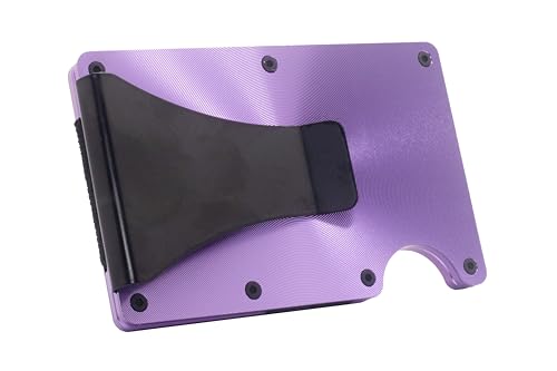 Neon Cat Aluminum RFID Blocking Card Wallet with Money Clip (Logo on Wallet, Purple with Black Money Clip)2