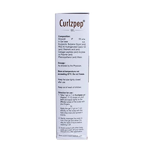 Image of Curlzpep 5% - Tube of 60 gm Minoxidil Gel