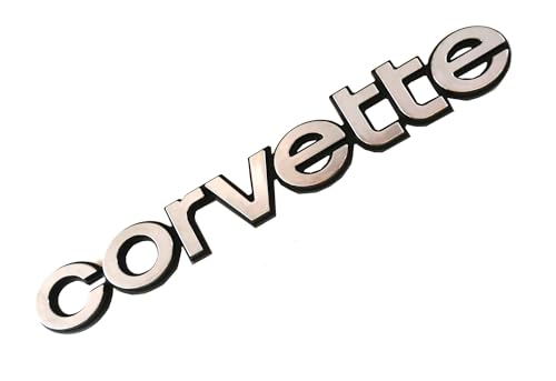 Image of Replacement for Corvette 1980-1982 C3 Rear Bumper Emblem Badge Script Corvette New (Chrome)