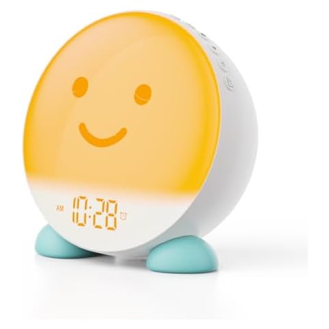 ANJANK Sunrise Alarm Clock Wake Up Light for Kids, Bedrooms, Teaching Bedtime Routines with Cute Sleep Trainer, Dual Alarms/8 Sounds/8 Night Light Colors/30-Level Dimmer, Toddler Room Decor C16 Cover