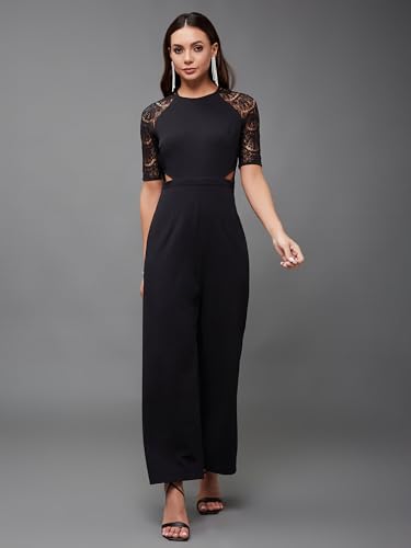Image of Miss Chase Women's Self Design Cut-Out Georgette Jumpsuit