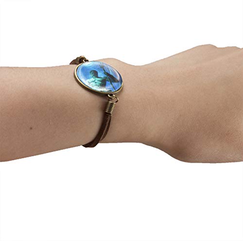 Arthwick Store Poseidon Greek Mythology Statue Under Water Leather Bracelet Wristband3