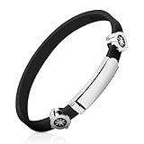 [Sopmco] 静電気除去 ブレスレット【2025年人気新モデル・静電気防止】 静電気対策 バングル 静電気軽減ブレスレット サイズ調整可能 男女兼用 チタン鋼 シリコンリストバンド スポーツ 防水防塵 おしゃれ 贈り物 (ブラック)