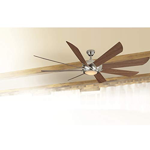 Harbor Breeze Hydra 70 Inch Brushed Nickel Indoor Ceiling Fan With Light And Remote Control (8-Blade) #TOP1