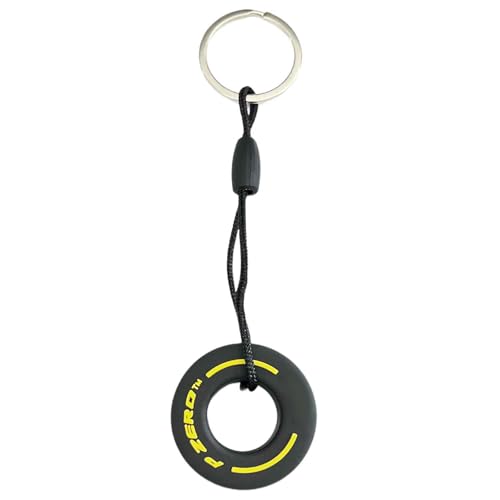 Llavero neumático Formula 1 metálico, F1, automovilismo, neumático de goma, rueda de carreras, Llavero goma de Fórmula 1, Amarillo