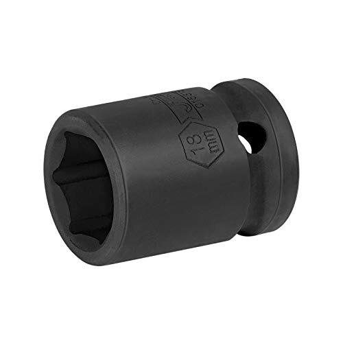 Image of JETECH 1 /2 inch Drive 18mm Standard Impact Socket, 6-Point Metric Impact Socket, Chrome Molybdenum (Cr-Mo) Alloy Steel, Heavy-Duty for Automotive & DIY Applications