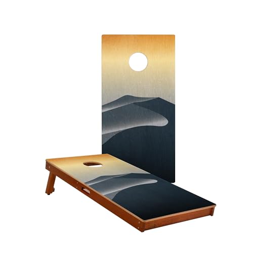 Skip's Garage Mojave Waterproof Cornhole Boards - Includes (2) Boards (NO Bags) + (1) Carry Case, (2) Hole Lights & (2) Edge Lights