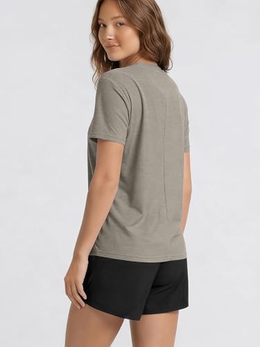 Image of ODODOS Women's Performance Cropped Tee Ultra Soft odSTRATUM Tech Short Sleeve Relaxed Top Crew Neck T-Shirts