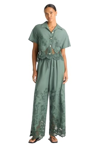 2024 Cruise Women's Swimwear Flora Beachside Broderie Cropped Shirt Swimsuit Cover Up