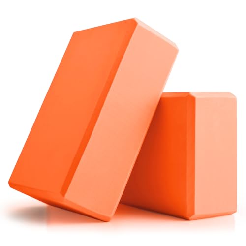 Yoga Blocks 2 Pcs, 9'x6'x3' Yoga Brick Foam Blocks EVA Foam Block Props Accessories for Pilates...