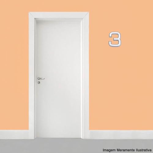 BemFixa 8854 Balão de Abs de Forma de Numero 3, Prata (Cromado), 39 mm