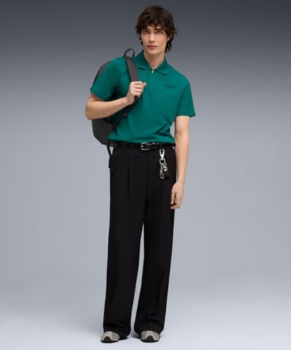 Image of PUMA | Aston Martin F1 Men's Jacquard Polo T-shirt | Green Lux | S