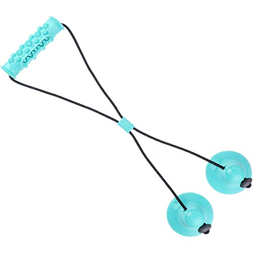 Olgaa Dog Rope Ball Pull Toy with Double Suction Cup Teeth Cleaning Dog