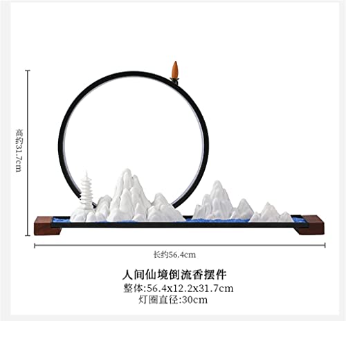 Renslat Backflow Incense Burner Home Decoration Waterfall Diffuser Garden Room Decoration Ornaments (Color : A, Size : 56.4 * 12.2 * 31.7Cm) #TOP1