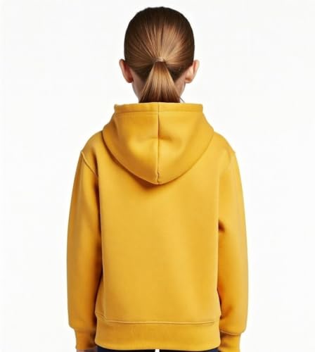 Image of Girl's Cotton Neck Hooded Regular Fit Sweatshirt (CTGLHD 023 Mustard1 13-14 Years)