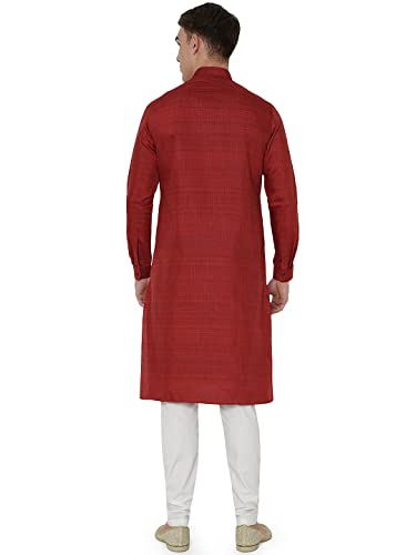 Image of JadeBlue Men's Regular Fit Self Textured Cotton Kurtas, Easy to Wear Ethnic Designer Kurtas for Men, Perfect Festive