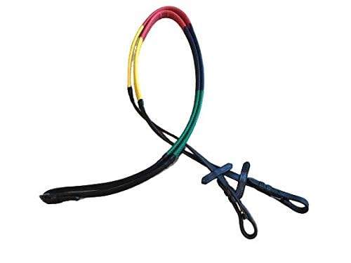 Cwell Equine - Redini da allenamento in gomma multicolore arcobaleno, per cavalli, pannocchie e pony, colore: nero
