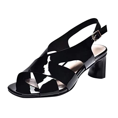 Sandales noir strass talon épais 38.5, chaussure femme chic pour cérémonie et soirée