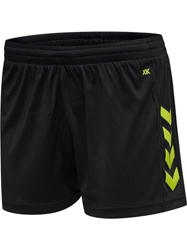 hummel hmlCORE XK Poly Shorts Woman, Black/Lime Popsicle, M