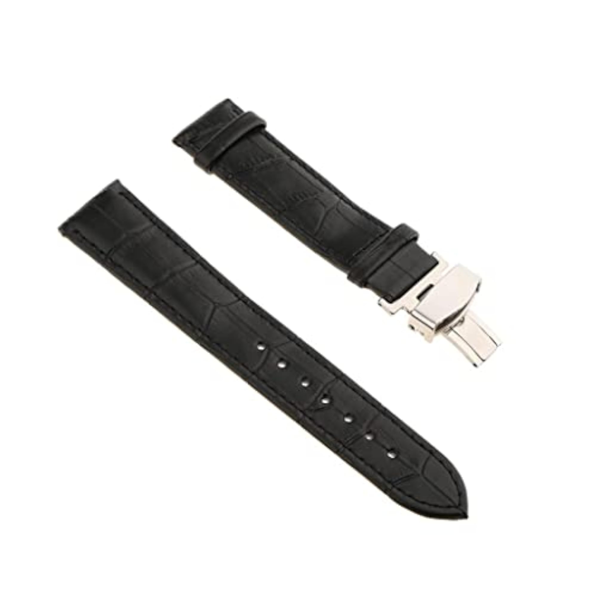 Leather Watch Band Butterfly Deployment Clasp Buckle