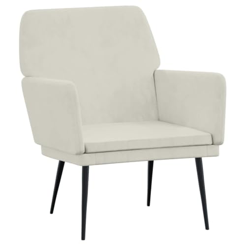 Roanoer Sillón de relax de terciopelo, moderno, tapizado con patas de metal, cómodo sillón de salón, sillón de televisión, para dormitorio, 62 x 79 x 79 cm