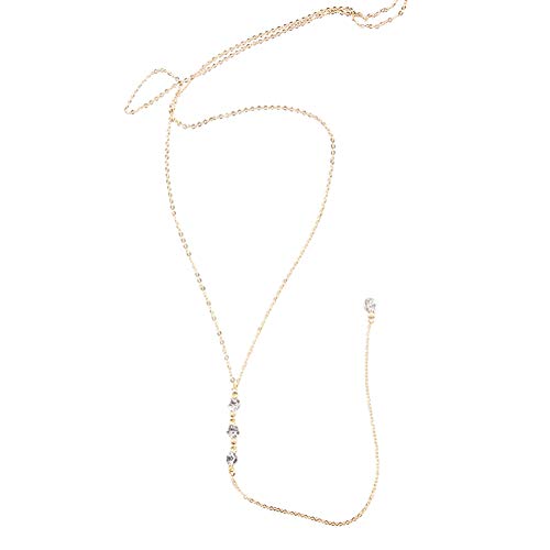 1 Pcs Or Contracté Style Alliage et Strass Pendentif Sexy Retour Chaîne Toile de Fond Collier Corps Chaîne pour Femmes Filles Dos Nu Hors-épaule Dressing Cover