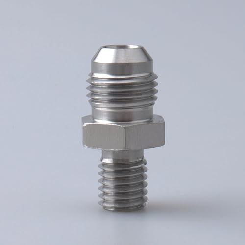 Image of Stainless Steel Aluminum Male Flare -6AN to M10 x 1.5 Male Metric Thread Pipe Fuel Fitting Adapter