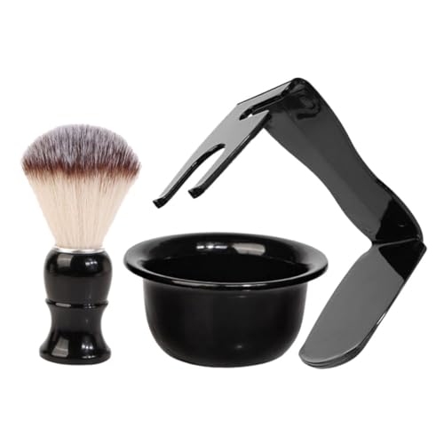 Healvian para Hombre con Cepillo y Tazón de Afeitar de Acrílico Kit de Cuidado de Portátil y Práctico para Casa y