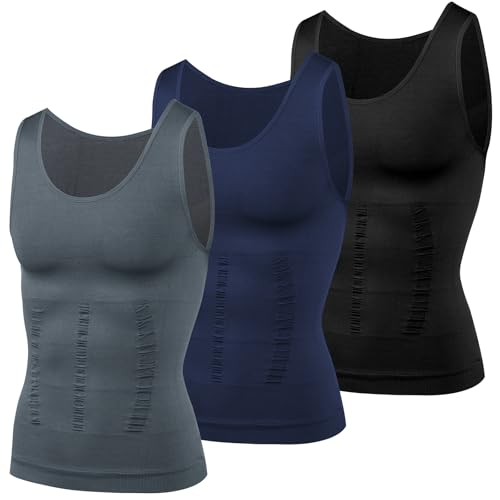 Opiniones de Ropa de Balonmano para Hombre los mejores 5. 45 FUWEN 3 Piezas Camiseta de Compresión para Hombre, Camiseta Interior Deportiva Ideal, Fajas Abdominal Reductora Deportivo con Fuerte contracción, para Postura Moldeadora, Correr,...