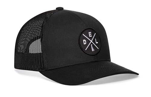 Image of HAKA State City Trucker Hat for Men & Women, Adjustable Baseball Hat, Mesh Snapback, Sturdy Outdoor Black Golf Hat