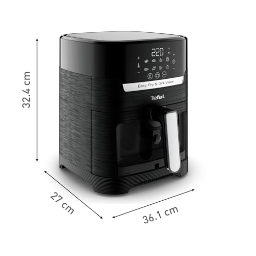 Tefal Easy Fry & Grill Vision Heißluftfritteuse, 4,2 L Kapazität, 2-in-1 Technologie, Sichtfenster, Extra Crisp-Technologie, energiesparend, Touchscreen, schwarz, EY5068 – Bild 4