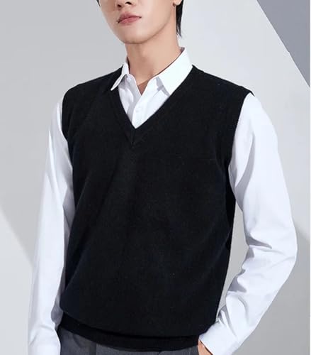 Men’S Classic V-Neck Cashmere Wool Sweater Vest Super Warm Sleeveless Knitted Pullover Tank Top3