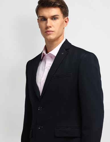 Image of Arrow Solid Pattern Blazer for Men - Plain Weave, Six Pockets & Double Button Closure Single Breasted Mens Blazer