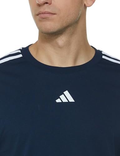 Image of adidas Men Cotton Striped Regular Fit T-Shirt