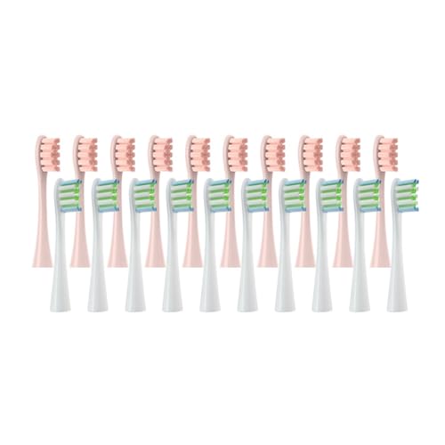 �����\�ȃu���V�w�b�h 20 �AOclean Air 2 /One/SE X/X PRO/Z1/F1/�d�����u���V�m�Y���ƌ݊�������A�L���b�v�t��������(10Pink10White)