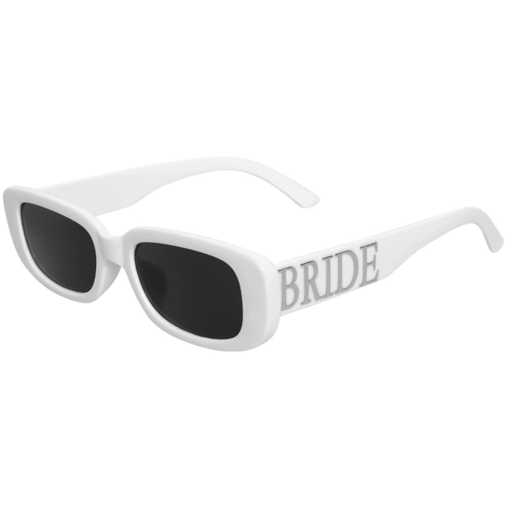 Ppmter White Bride Sunglasses Bachelorette Sunglasses Novelty Party Glasses for Wedding Bridal Shower Accessory Engagement Decorations