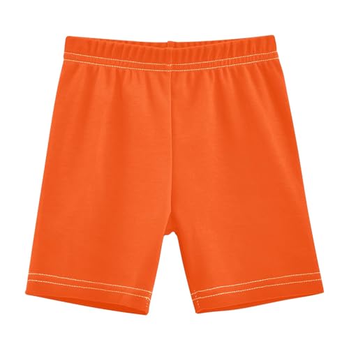 CHIFIGNO Orange Red Bike Shorts for Girls Cartwheel Shorts Breathable Under Dress Biker Short Size 8