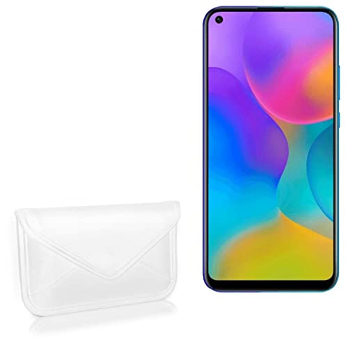 BoxWave Case Compatible with Honor Play 3 - Elite Leather Messenger Pouch, Synthetic Leather Cover Case Envelope Design - Ivory White