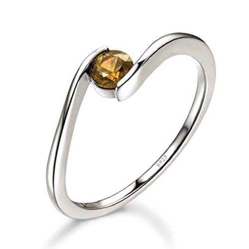 Bague fiançailles argent 925 femme et zirconium jaune pour sublimer vos soirées