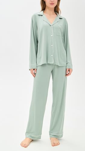 Image of Eberjey Gisele Classic Women's Pajama Set | Long Sleeve Shirt + Long Pants
