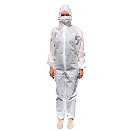 Hurry Jump Combinaison de Travail jetable polypropylène Combinaison Peintre Combinaison trvaux Combinaison Anti poussière avec Capuche TXL Cover